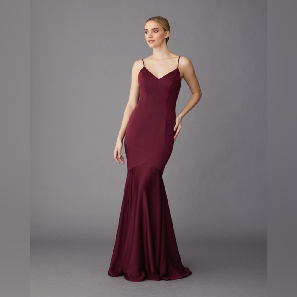 NEW - LAZARO - TORI MERMAID DRESS - NAVY BLUE - SIZE 10